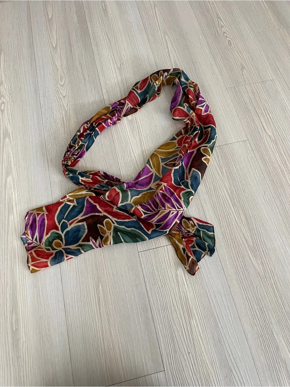 Silk Multicolor Floral Lightweight Scarf - Women Accessories